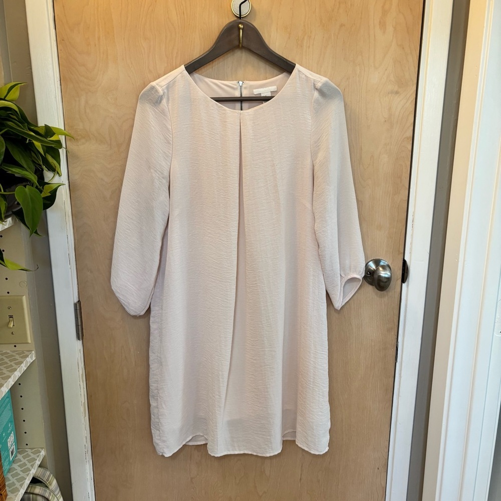 H&M Mini Dress Cream Size 8 Sheer Oversized Ethereal Drapey Flowy Minimalist